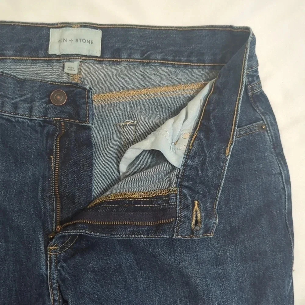 Sun+ Stone Men's Edgar Slim Fit Jeans, Color River Wash Size 34 - Picture 11 of 15